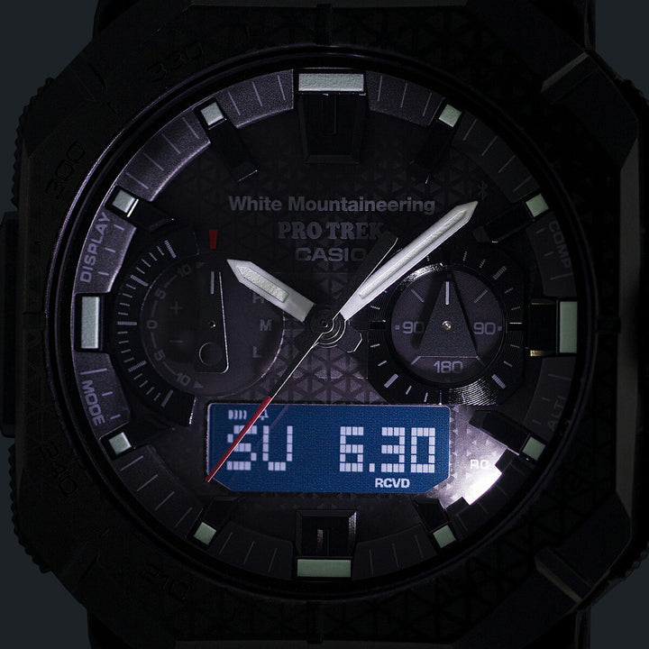 プロトレック White Mountaineering コラボレーションモデル PRW-B1000WM-1JR メンズ 電波ソーラー Bluetooth アナデジ ブラック
