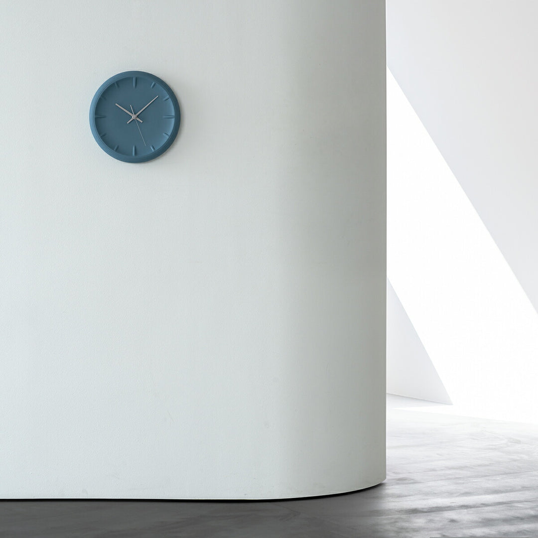 タカタレムノス 掛け時計 デザインオブジェクト レリーフ 磁器 クオーツ 電池式 3針 ブルー 福定良佑 RF22-06BL