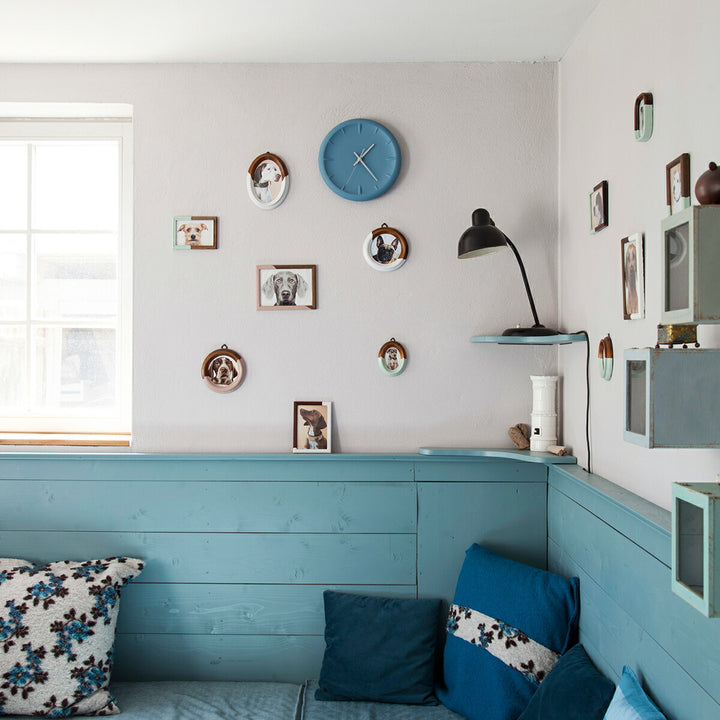 タカタレムノス 掛け時計 デザインオブジェクト レリーフ 磁器 クオーツ 電池式 3針 ブルー 福定良佑 RF22-06BL