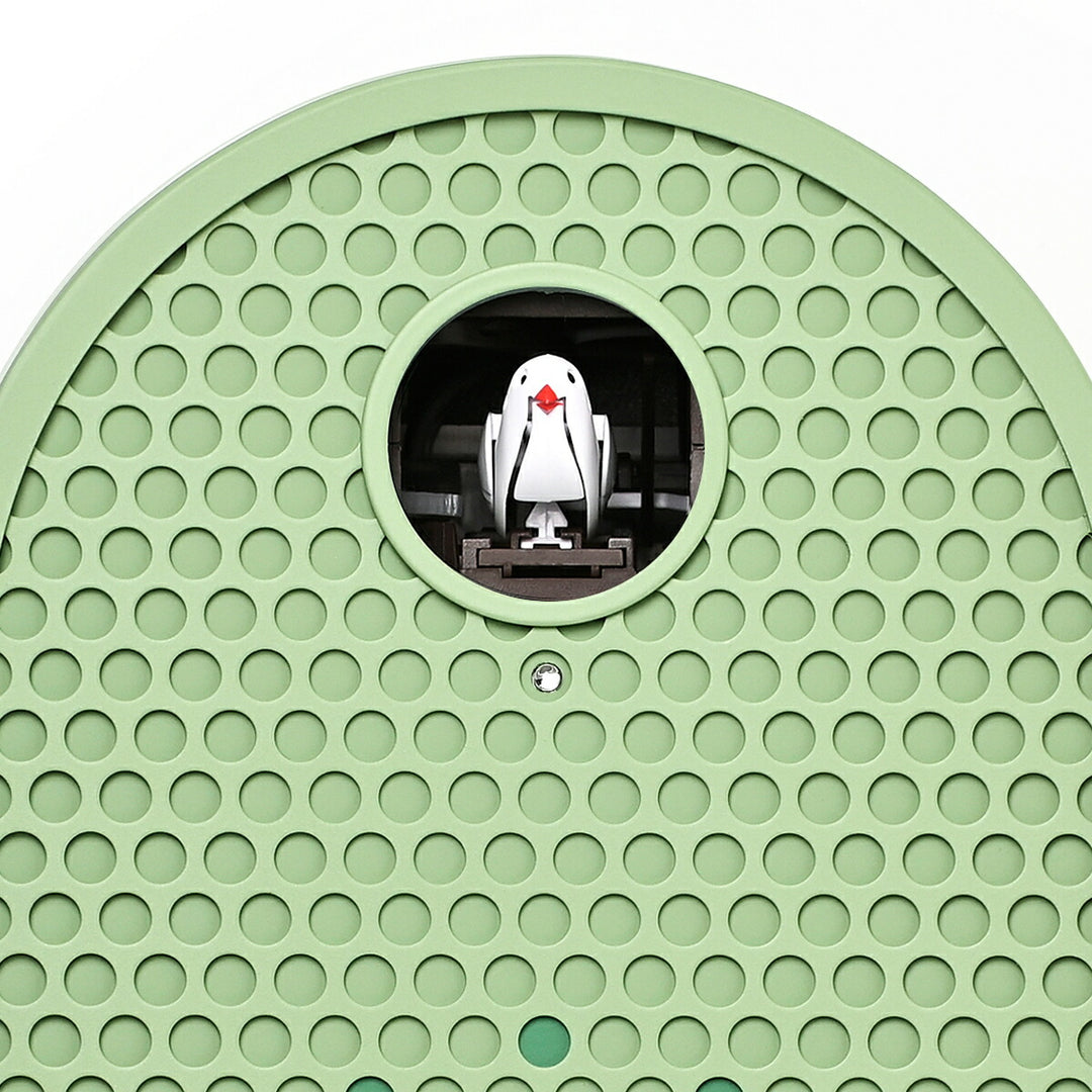 タカタレムノス 掛け時計 デザインオブジェクト クー 掛置兼用 カッコー時計 クオーツ 電池式 グリーン パンチングメタル 福定 良佑 RF25-04GN