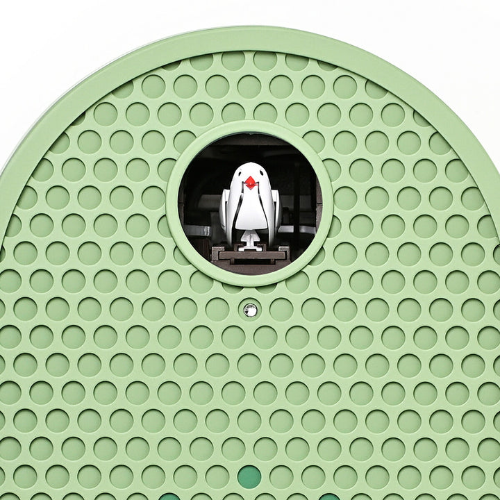 タカタレムノス 掛け時計 デザインオブジェクト クー 掛置兼用 カッコー時計 クオーツ 電池式 グリーン パンチングメタル 福定 良佑 RF25-04GN