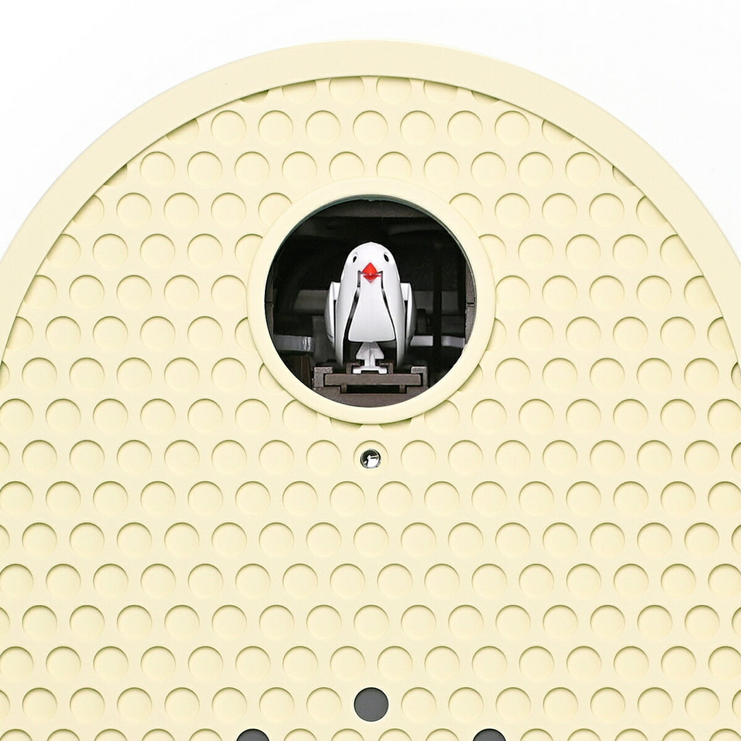 タカタレムノス 掛け時計 デザインオブジェクト クー 掛置兼用 カッコー時計 クオーツ 電池式 アイボリー パンチングメタル 福定 良佑 RF25-04IV