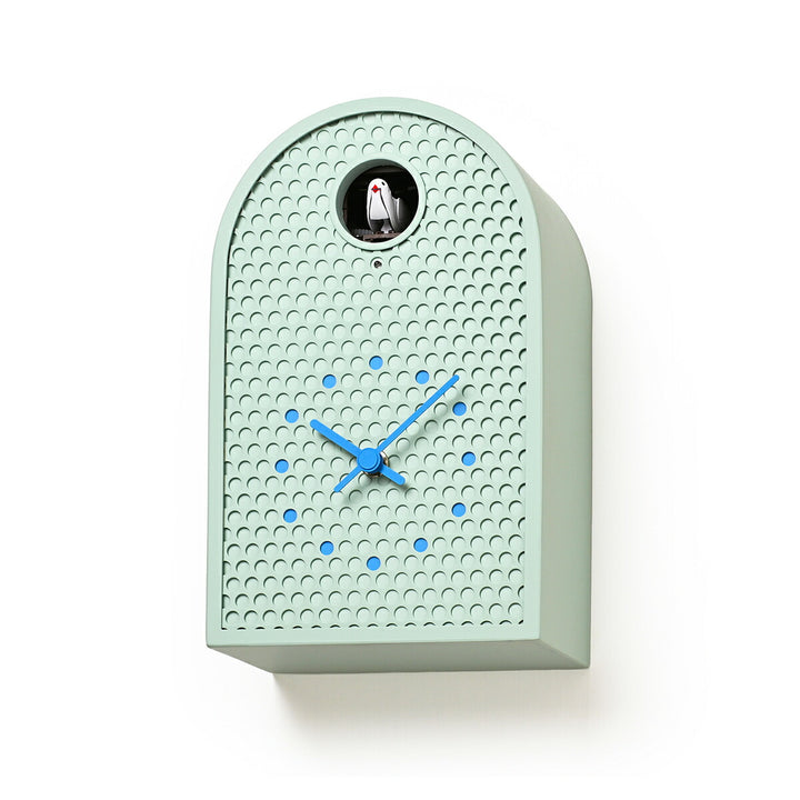 タカタレムノス 掛け時計 デザインオブジェクト クー 掛置兼用 カッコー時計 クオーツ 電池式 ミントブルー パンチングメタル 福定 良佑 RF25-04MBL