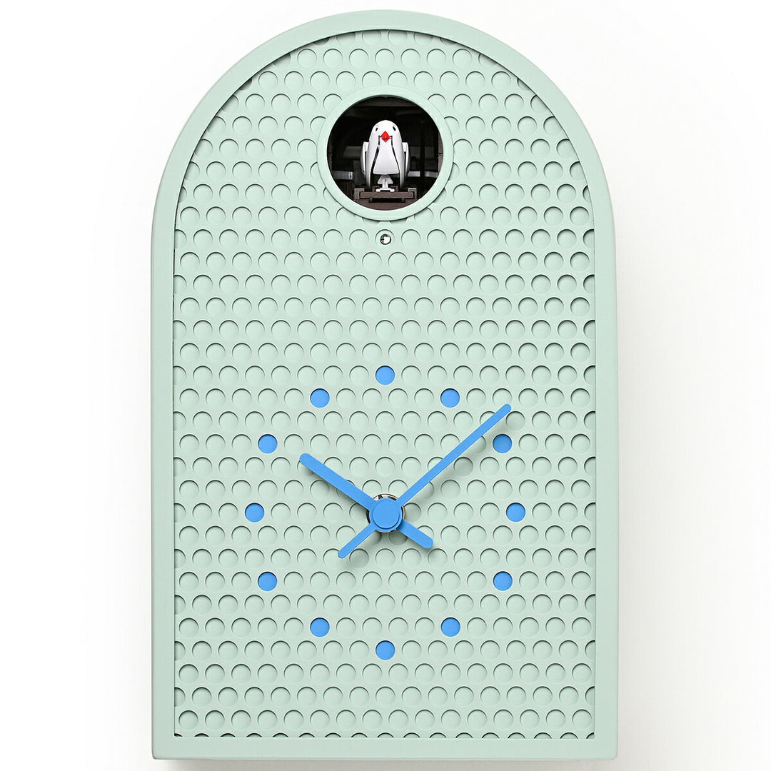 タカタレムノス 掛け時計 デザインオブジェクト クー 掛置兼用 カッコー時計 クオーツ 電池式 ミントブルー パンチングメタル 福定 良佑 RF25-04MBL