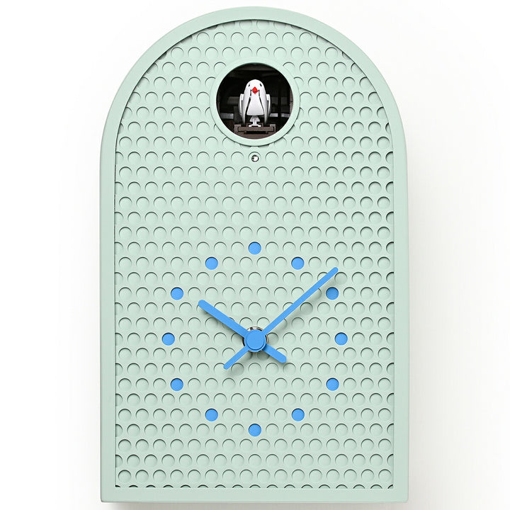 タカタレムノス 掛け時計 デザインオブジェクト クー 掛置兼用 カッコー時計 クオーツ 電池式 ミントブルー パンチングメタル 福定 良佑 RF25-04MBL