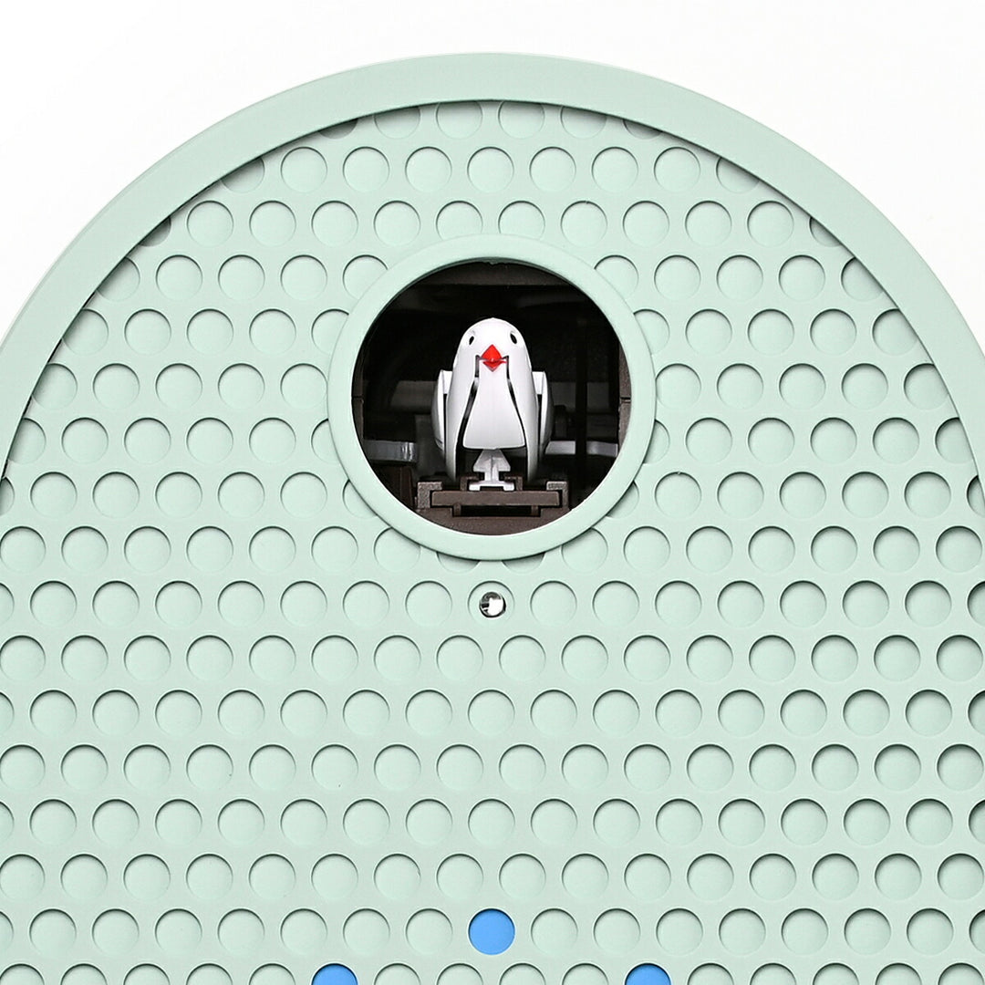 タカタレムノス 掛け時計 デザインオブジェクト クー 掛置兼用 カッコー時計 クオーツ 電池式 ミントブルー パンチングメタル 福定 良佑 RF25-04MBL