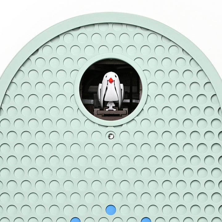 タカタレムノス 掛け時計 デザインオブジェクト クー 掛置兼用 カッコー時計 クオーツ 電池式 ミントブルー パンチングメタル 福定 良佑 RF25-04MBL