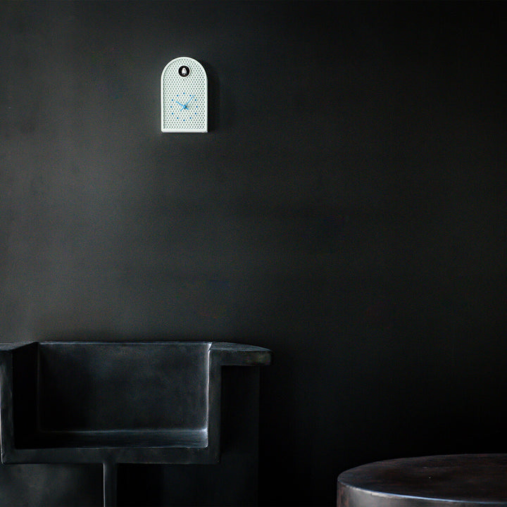 タカタレムノス 掛け時計 デザインオブジェクト クー 掛置兼用 カッコー時計 クオーツ 電池式 ミントブルー パンチングメタル 福定 良佑 RF25-04MBL