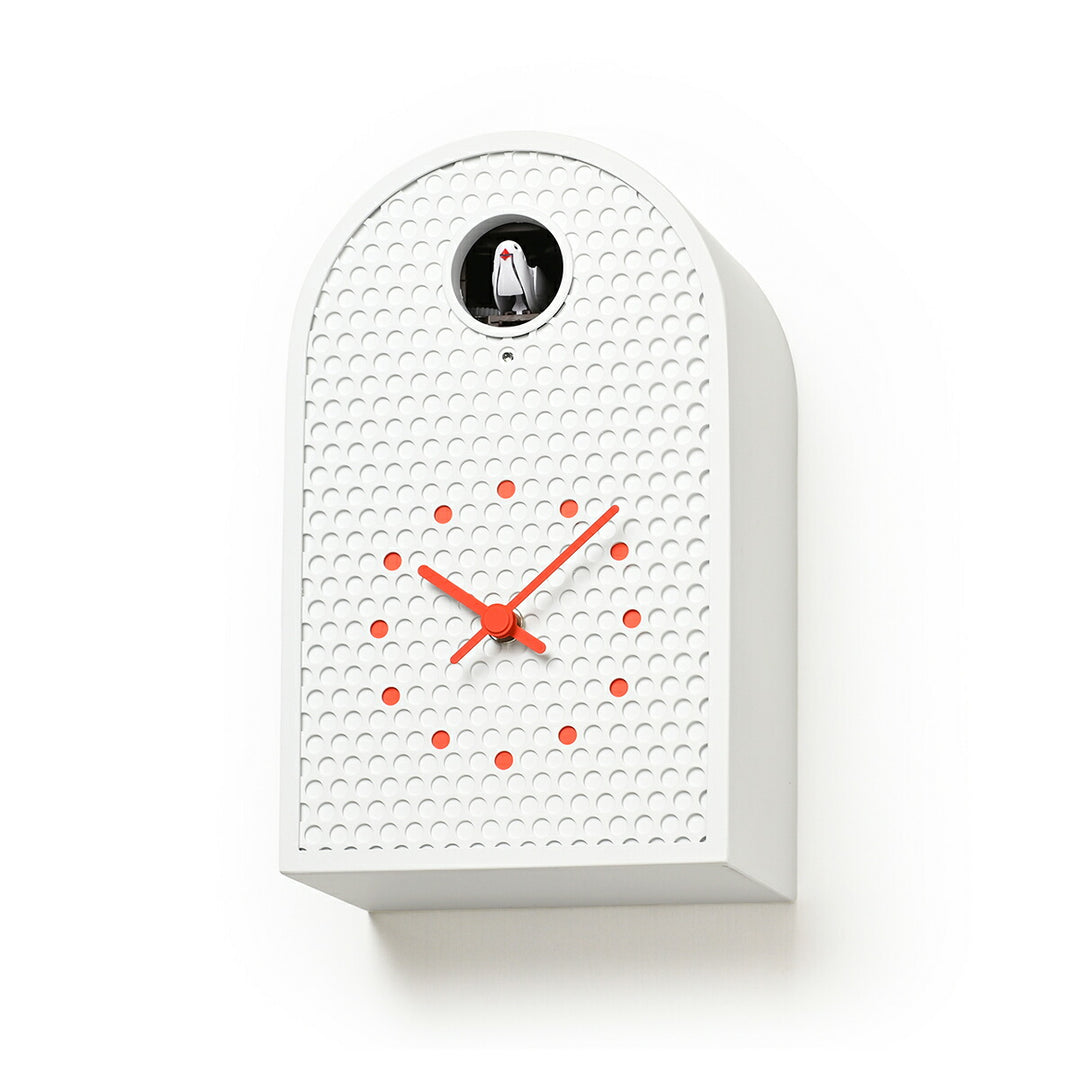 タカタレムノス 掛け時計 デザインオブジェクト クー 掛置兼用 カッコー時計 クオーツ 電池式 ホワイト パンチングメタル 福定 良佑 RF25-04WH