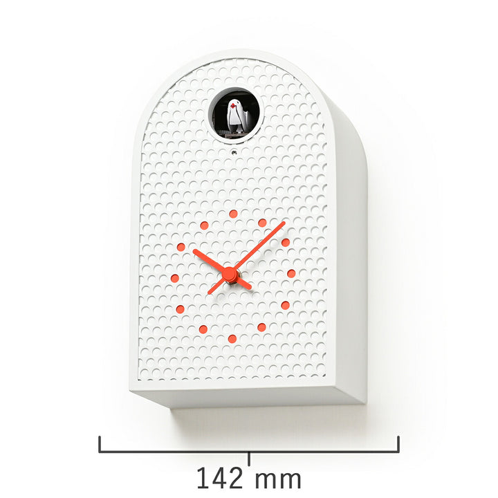 タカタレムノス 掛け時計 デザインオブジェクト クー 掛置兼用 カッコー時計 クオーツ 電池式 ホワイト パンチングメタル 福定 良佑 RF25-04WH