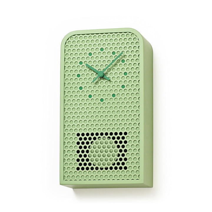 タカタレムノス 掛け時計 デザインオブジェクト ムーブ 掛置兼用 振り子時計 クオーツ 電池式 グリーン パンチングメタル 福定 良佑 RF25-05GN
