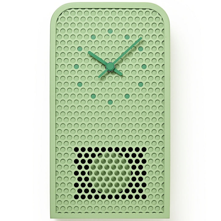 タカタレムノス 掛け時計 デザインオブジェクト ムーブ 掛置兼用 振り子時計 クオーツ 電池式 グリーン パンチングメタル 福定 良佑 RF25-05GN