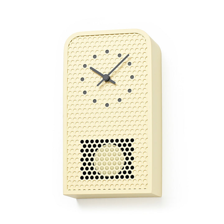タカタレムノス 掛け時計 デザインオブジェクト ムーブ 掛置兼用 振り子時計 クオーツ 電池式 アイボリー パンチングメタル 福定 良佑 RF25-05IV