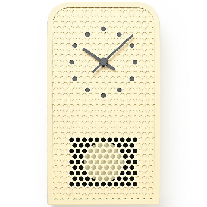 タカタレムノス 掛け時計 デザインオブジェクト ムーブ 掛置兼用 振り子時計 クオーツ 電池式 アイボリー パンチングメタル 福定 良佑 RF25-05IV