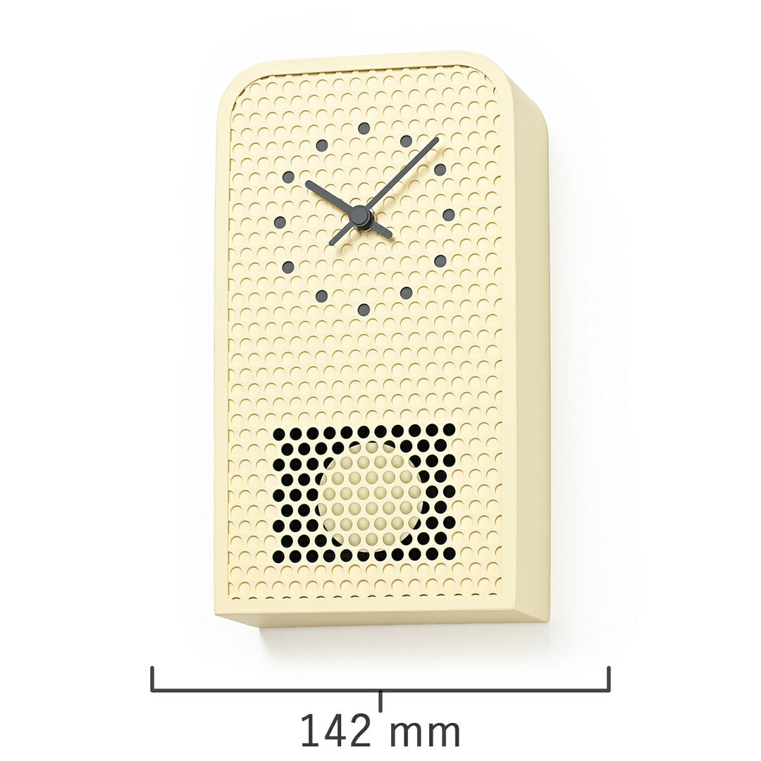 タカタレムノス 掛け時計 デザインオブジェクト ムーブ 掛置兼用 振り子時計 クオーツ 電池式 アイボリー パンチングメタル 福定 良佑 RF25-05IV