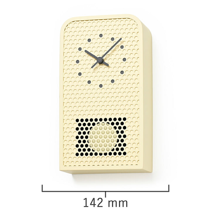 タカタレムノス 掛け時計 デザインオブジェクト ムーブ 掛置兼用 振り子時計 クオーツ 電池式 アイボリー パンチングメタル 福定 良佑 RF25-05IV
