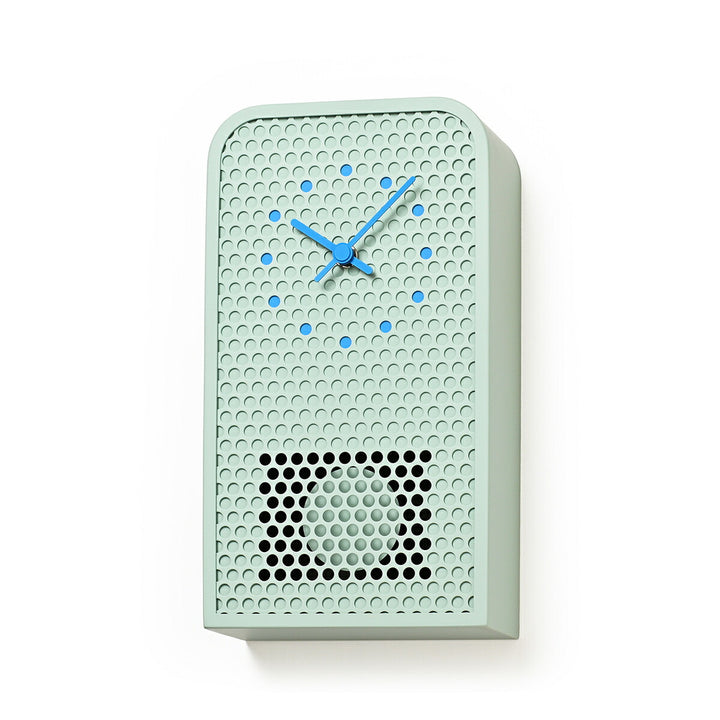 タカタレムノス 掛け時計 デザインオブジェクト ムーブ 掛置兼用 振り子時計 クオーツ 電池式 ミントブルー パンチングメタル 福定 良佑 RF25-05MBL
