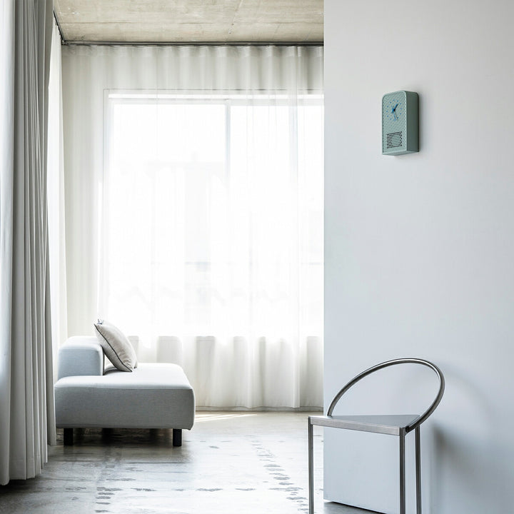 タカタレムノス 掛け時計 デザインオブジェクト ムーブ 掛置兼用 振り子時計 クオーツ 電池式 ミントブルー パンチングメタル 福定 良佑 RF25-05MBL