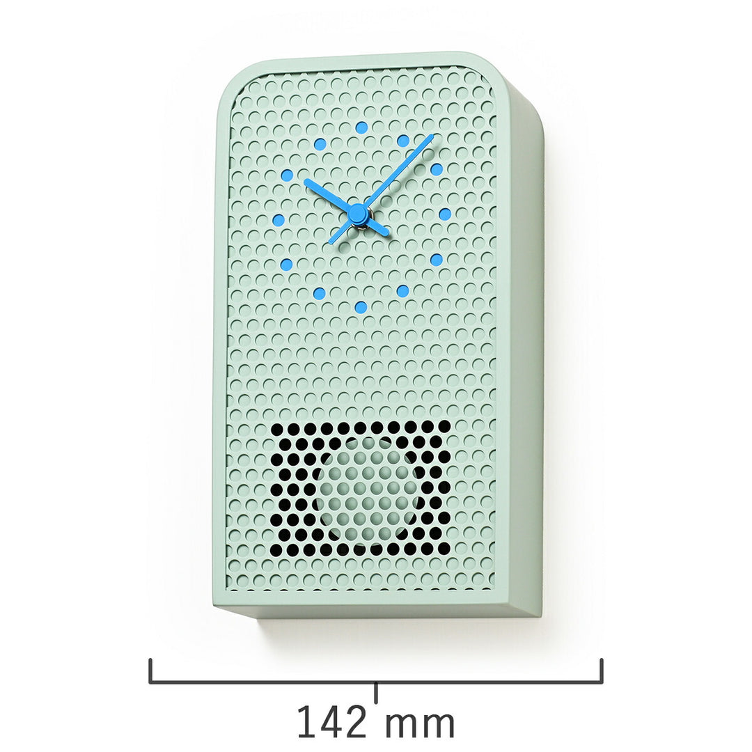 タカタレムノス 掛け時計 デザインオブジェクト ムーブ 掛置兼用 振り子時計 クオーツ 電池式 ミントブルー パンチングメタル 福定 良佑 RF25-05MBL