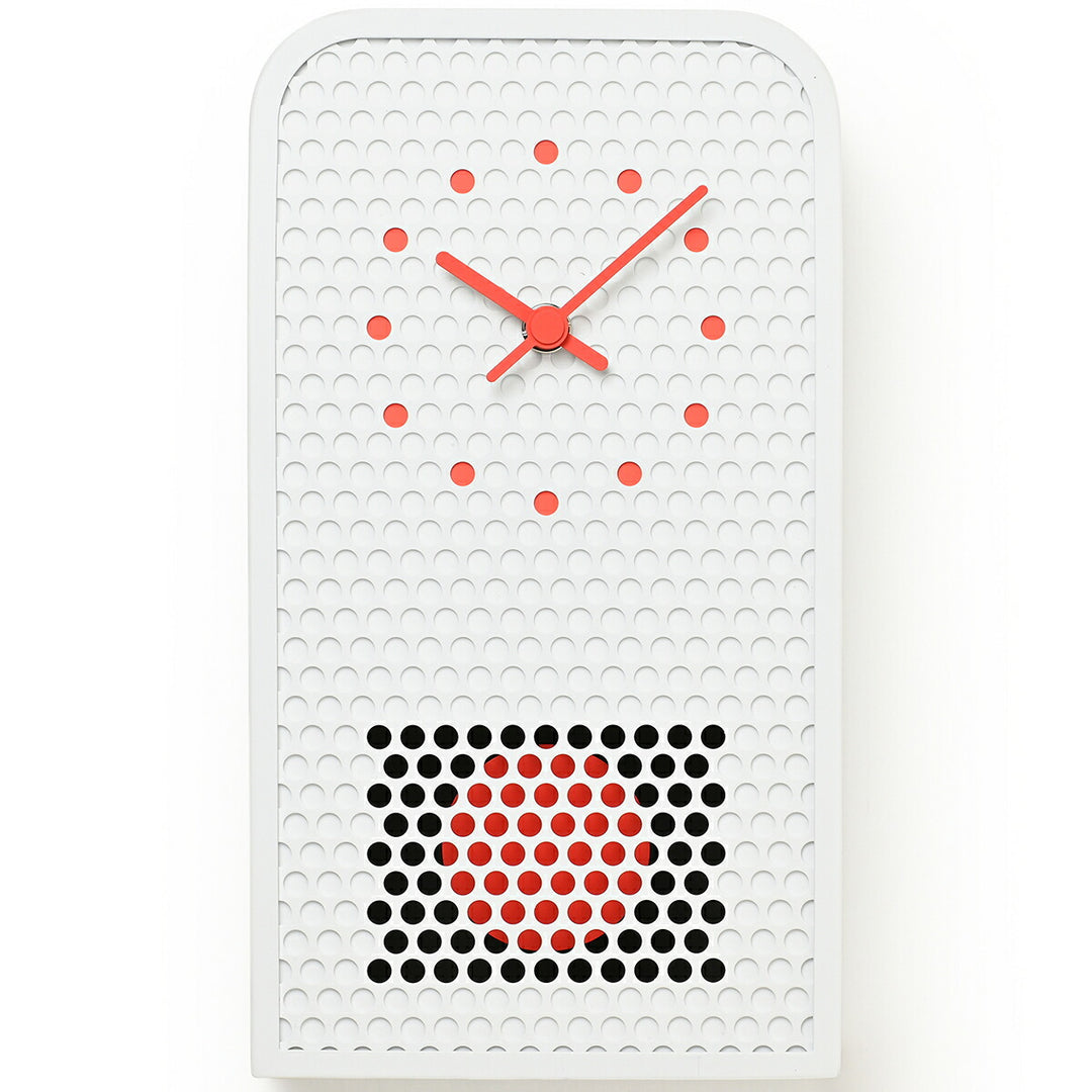 タカタレムノス 掛け時計 デザインオブジェクト ムーブ 掛置兼用 振り子時計 クオーツ 電池式 ホワイト パンチングメタル 福定 良佑 RF25-05WH