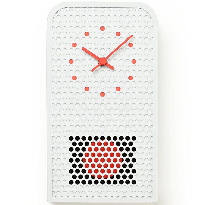 タカタレムノス 掛け時計 デザインオブジェクト ムーブ 掛置兼用 振り子時計 クオーツ 電池式 ホワイト パンチングメタル 福定 良佑 RF25-05WH