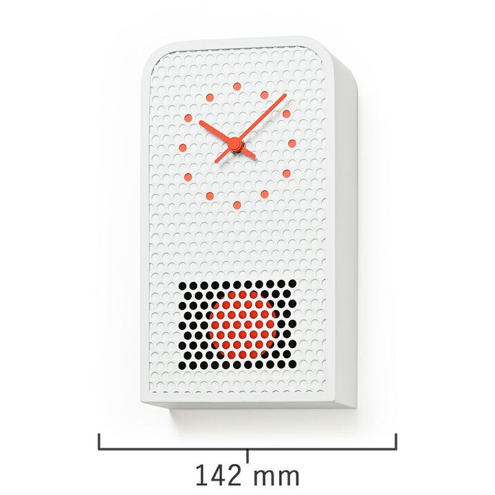 タカタレムノス 掛け時計 デザインオブジェクト ムーブ 掛置兼用 振り子時計 クオーツ 電池式 ホワイト パンチングメタル 福定 良佑 RF25-05WH