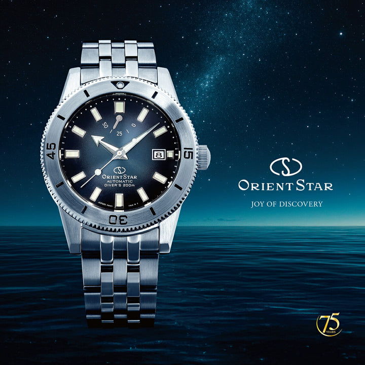 オリエントスター 75周年記念 限定モデル M42 ダイバー 1964 1st エディション F6 デイト 200m RK-AU0503N メンズ 機械式 自動巻き ブルーグレーダイヤル 日本製