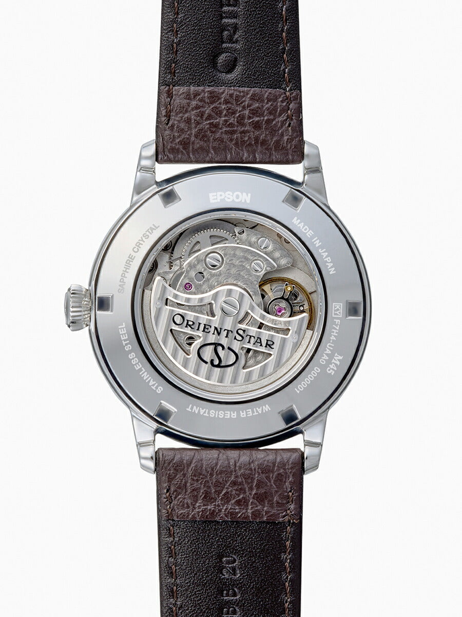 オリエントスター M45 F7 スモールセコンド RK-BS0001E メンズ 機械式 自動巻き 砂地模様 グリーンダイヤル ブラウン 革ベルト 日本製