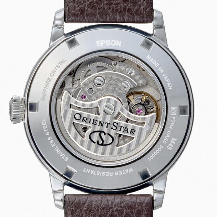 オリエントスター M45 F7 スモールセコンド RK-BS0001E メンズ 機械式 自動巻き 砂地模様 グリーンダイヤル ブラウン 革ベルト 日本製