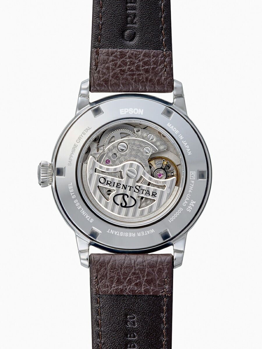 オリエントスター M45 F7 スモールセコンド RK-BS0002S メンズ 機械式 自動巻き 砂地模様 アイボリーダイヤル ブラウン 革ベルト 日本製