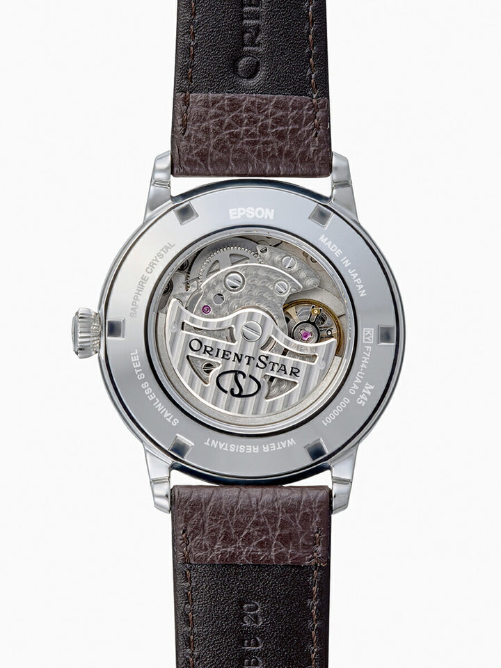オリエントスター M45 F7 スモールセコンド RK-BS0002S メンズ 機械式 自動巻き 砂地模様 アイボリーダイヤル ブラウン 革ベルト 日本製