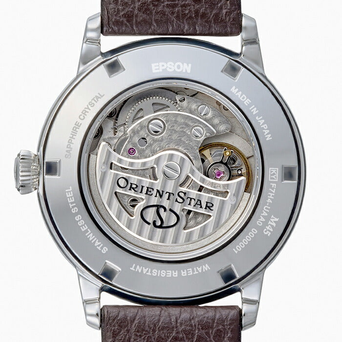 オリエントスター M45 F7 スモールセコンド RK-BS0002S メンズ 機械式 自動巻き 砂地模様 アイボリーダイヤル ブラウン 革ベルト 日本製