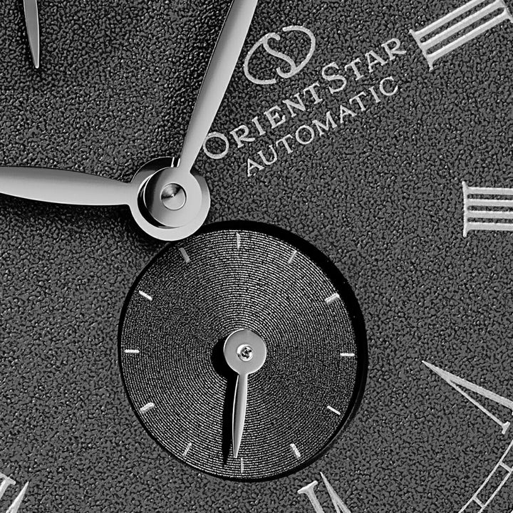 オリエントスター 75周年記念 限定モデル M45 F7 スモールセコンド RK-BS0003N メンズ 機械式 自動巻き グレーダイヤル ブラック 革ベルト 日本製