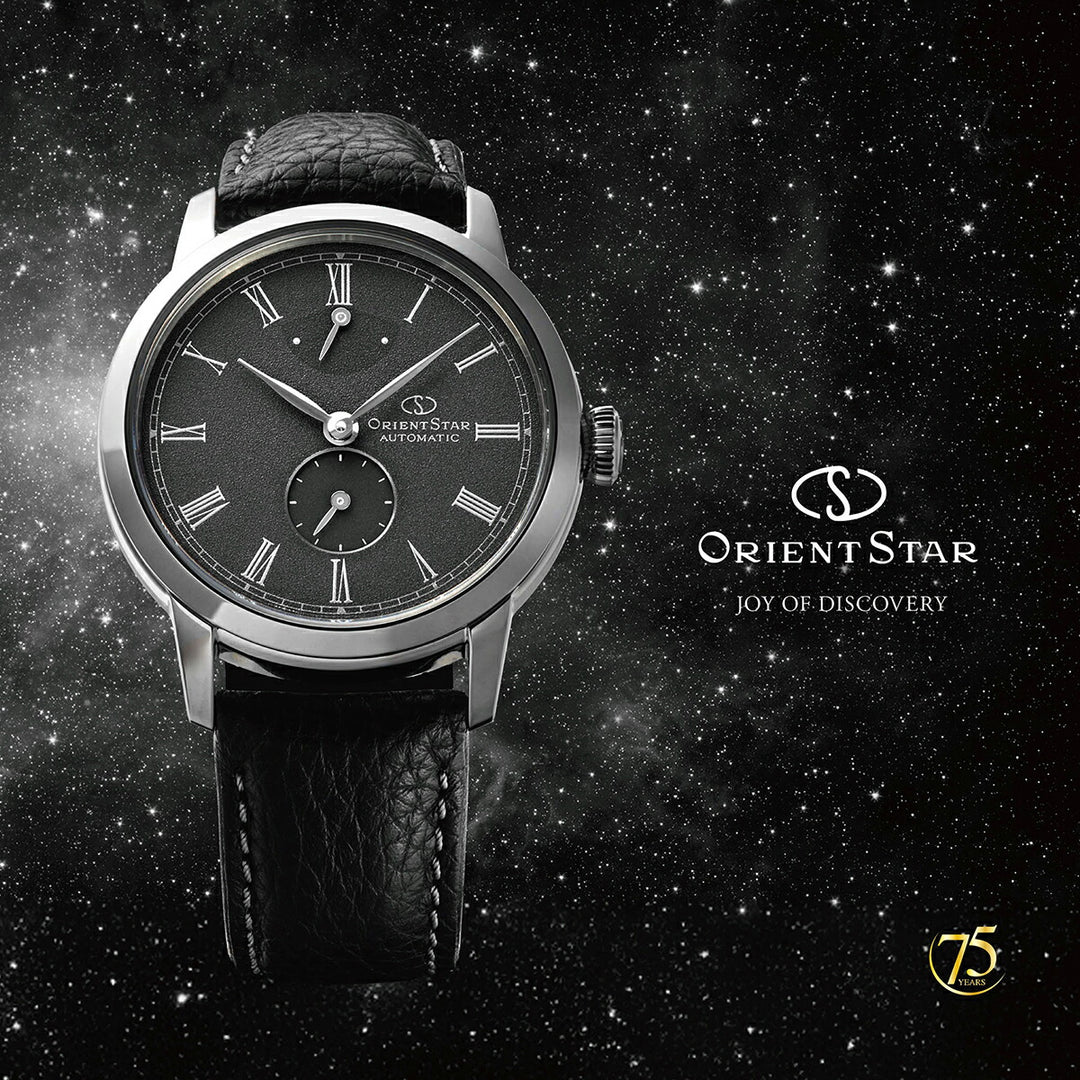 オリエントスター 75周年記念 限定モデル M45 F7 スモールセコンド RK-BS0003N メンズ 機械式 自動巻き グレーダイヤル ブラック 革ベルト 日本製