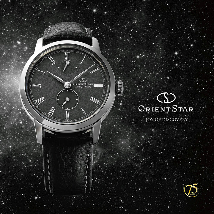 オリエントスター 75周年記念 限定モデル M45 F7 スモールセコンド RK-BS0003N メンズ 機械式 自動巻き グレーダイヤル ブラック 革ベルト 日本製