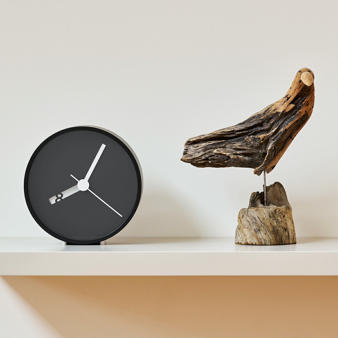 タカタレムノス 掛け時計 デザインオブジェクト エクストラノーマル クロック クオーツ 電池式 掛置兼用 ブラック ロス・ミクブライド RM24-07BK