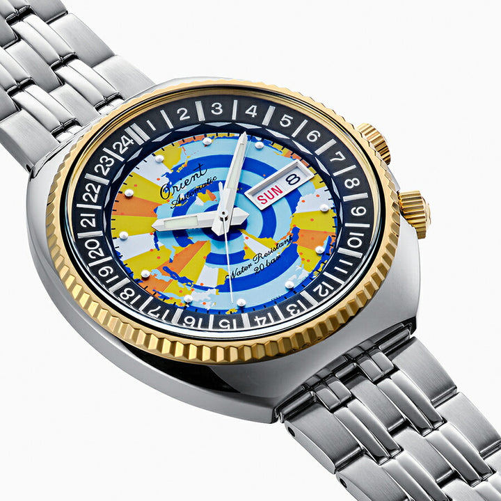 オリエント 75周年記念 限定モデル 復刻 ワールドマップ RN-AA0E08Y メンズ 機械式 自動巻き デイデイト