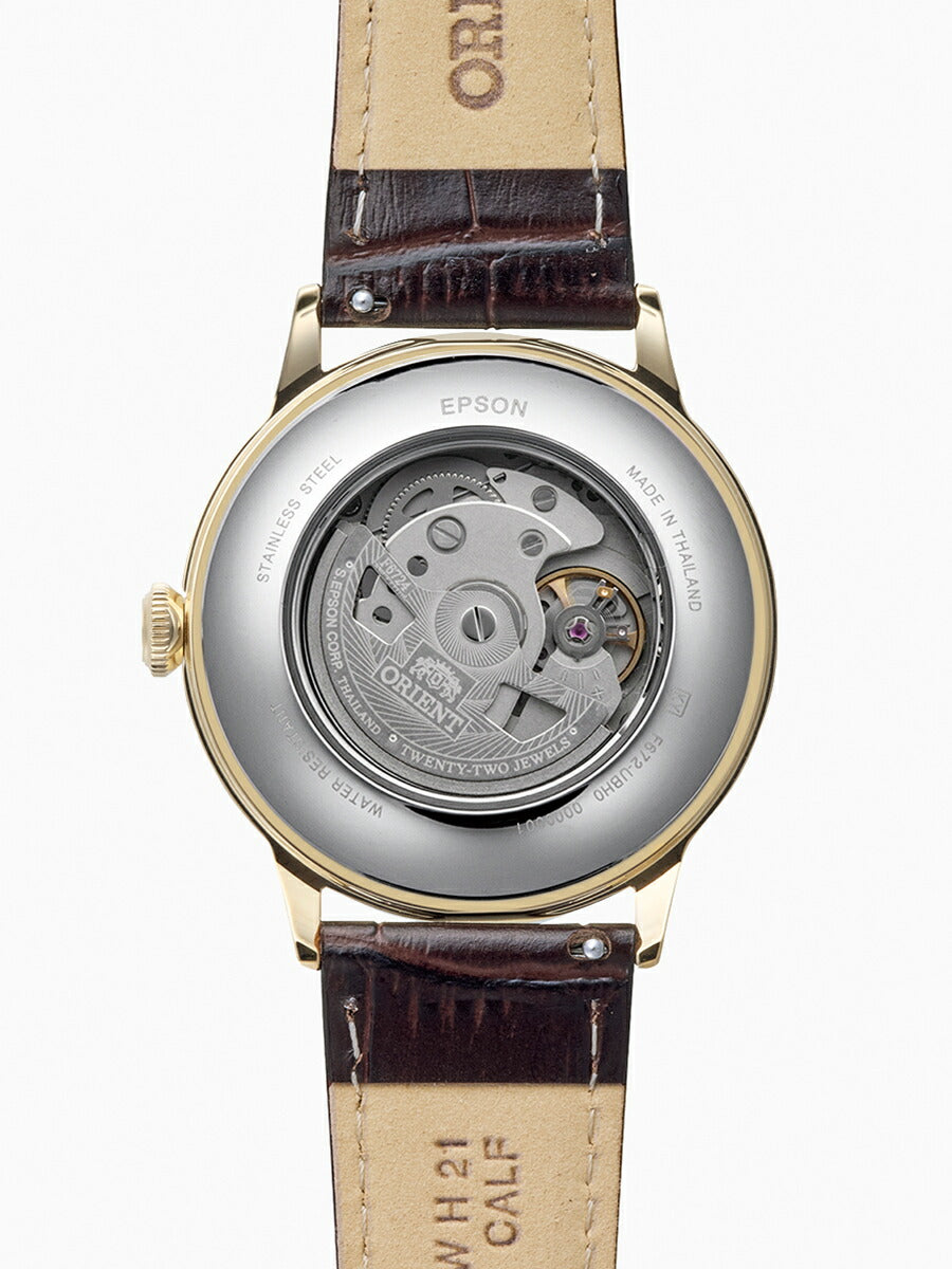 オリエント バンビーノ 3針デイト RN-AC0028S メンズ 機械式 自動巻き ホワイトダイヤル ブラウン 革ベルト