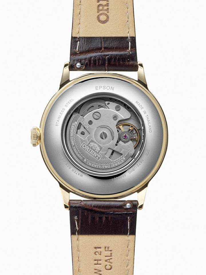 オリエント バンビーノ 3針デイト RN-AC0028S メンズ 機械式 自動巻き ホワイトダイヤル ブラウン 革ベルト