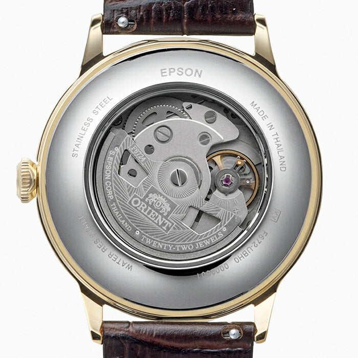 オリエント バンビーノ 3針デイト RN-AC0028S メンズ 機械式 自動巻き ホワイトダイヤル ブラウン 革ベルト