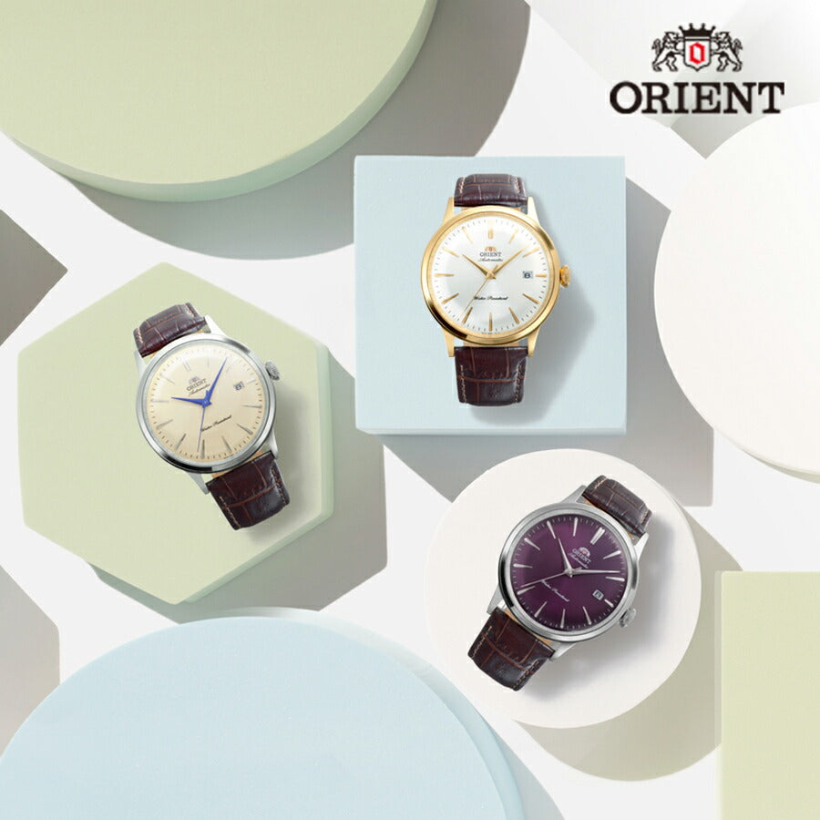 オリエント バンビーノ 3針デイト RN-AC0028S メンズ 機械式 自動巻き ホワイトダイヤル ブラウン 革ベルト