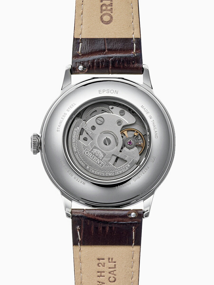 オリエント バンビーノ 3針デイト RN-AC0032V メンズ 機械式 自動巻き パープルダイヤル ブラウン 革ベルト