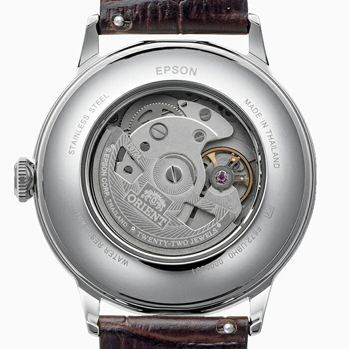 オリエント バンビーノ 3針デイト RN-AC0032V メンズ 機械式 自動巻き パープルダイヤル ブラウン 革ベルト