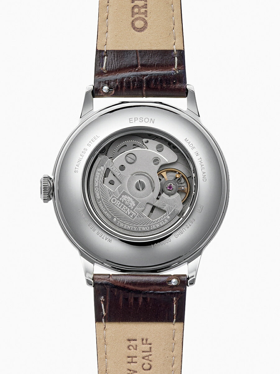 オリエント バンビーノ 3針デイト RN-AC0033Y メンズ 機械式 自動巻き アイボリーダイヤル ブラウン 革ベルト