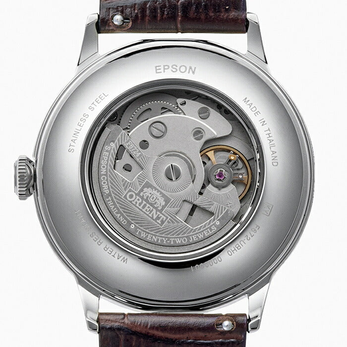 オリエント バンビーノ 3針デイト RN-AC0033Y メンズ 機械式 自動巻き アイボリーダイヤル ブラウン 革ベルト