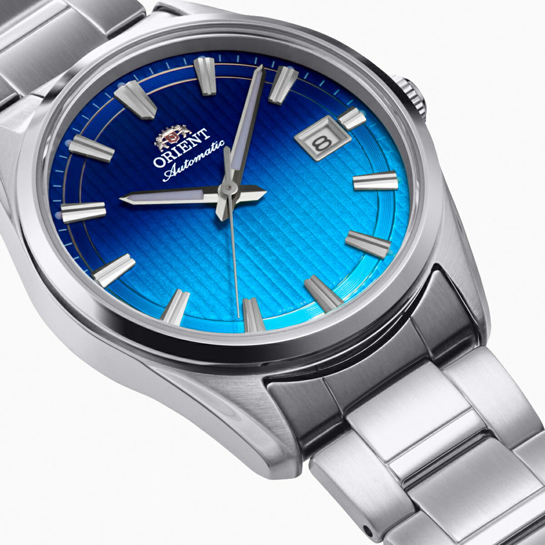 オリエント ストレット デイト 限定モデル RN-AC0R09L メンズ 機械式 自動巻き ブルーグラデーション