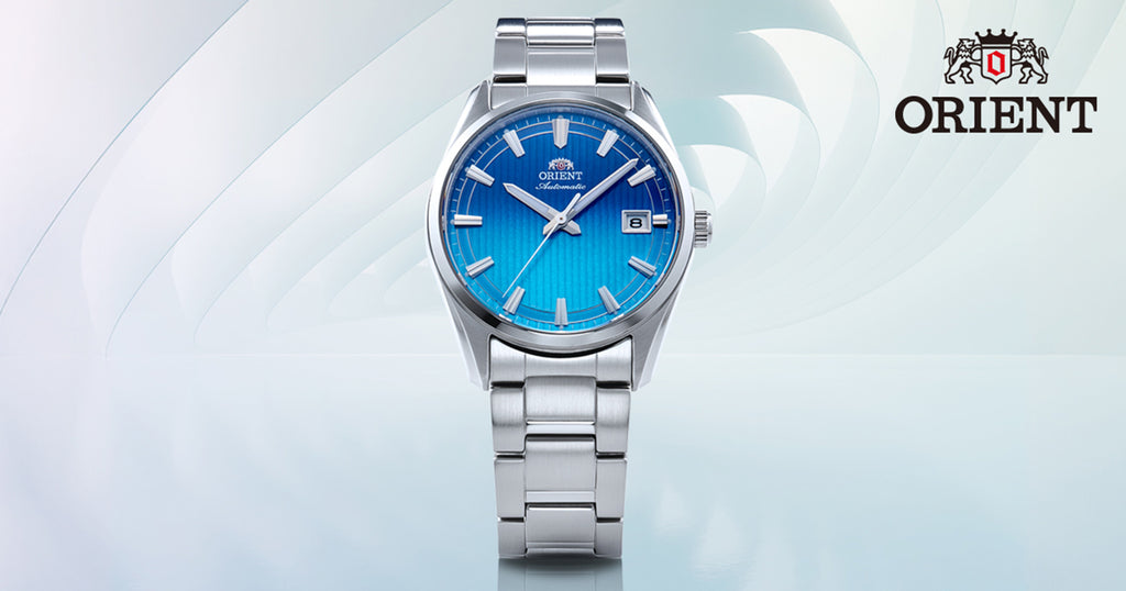 オリエント ストレット デイト 限定モデル RN-AC0R09L メンズ 機械式 自動巻き ブルーグラデーション