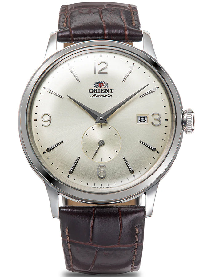 オリエント バンビーノ RN-AP0003S メンズ 腕時計 機械式 自動巻き アイボリーダイヤル ブラウン 革ベルト