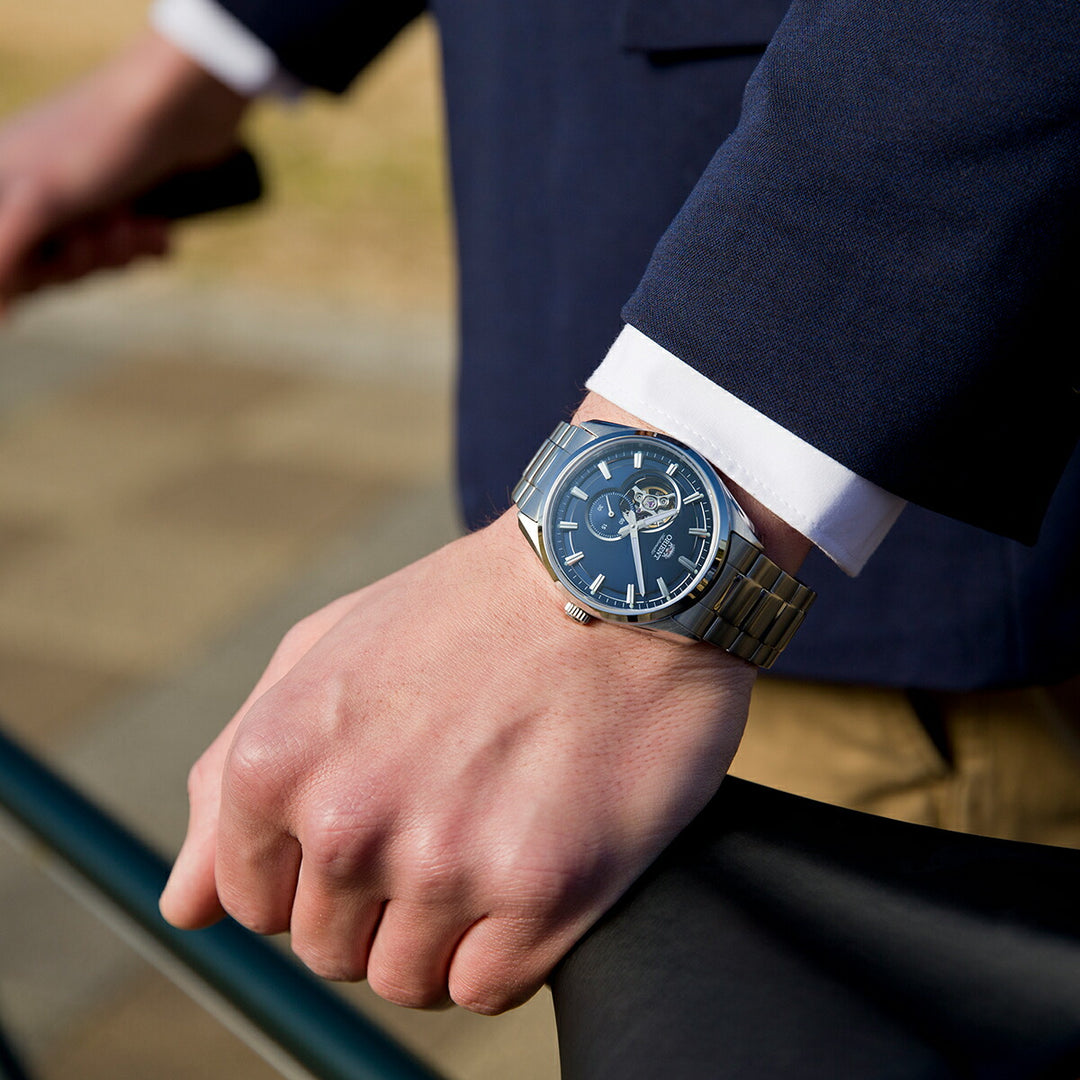 オリエント コンテンポラリー セミスケルトン RN-AR0002L メンズ 機械式 自動巻き ネイビーダイヤル