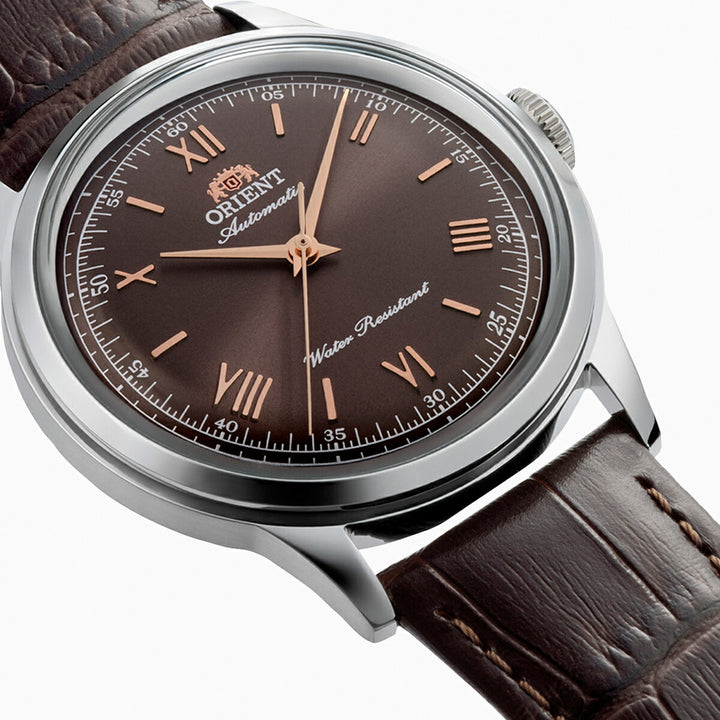 オリエント バンビーノ 38 3針モデル RN-BB0004Y メンズ 機械式 自動巻き ブラウンダイヤル 革ベルト